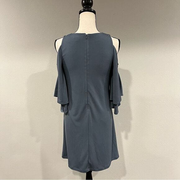 Davy grey cold Shoulder mid length sleeve midi dress - Picture 7 of 14